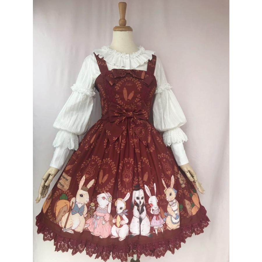 ロリータ オリジナル ワンピース ジャンパースカート プリント