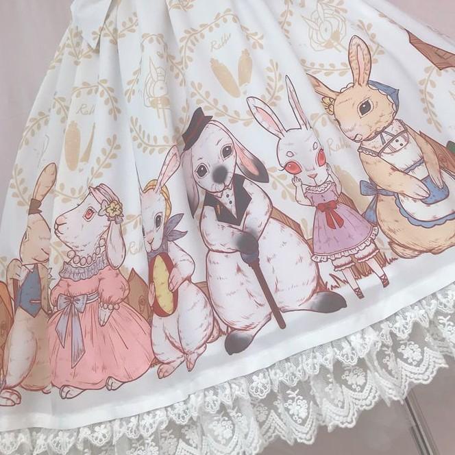 ロリータ オリジナル ワンピース ジャンパースカート プリント