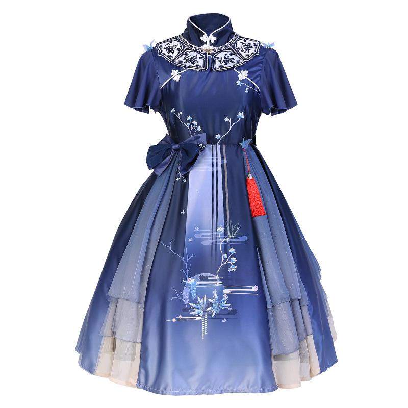 ワンピース 中華風 ロリータ ドレス 半袖 幻想的 コスプレ レディース チャイナドレス A0401 Alice Doll 通販 Yahoo ショッピング