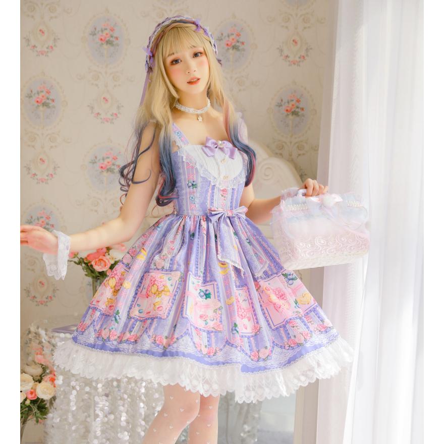ロリータ ワンピース ドレス Jsk オリジナル ブルーベリー スイート ハイウエスト A Alice Doll 通販 Yahoo ショッピング