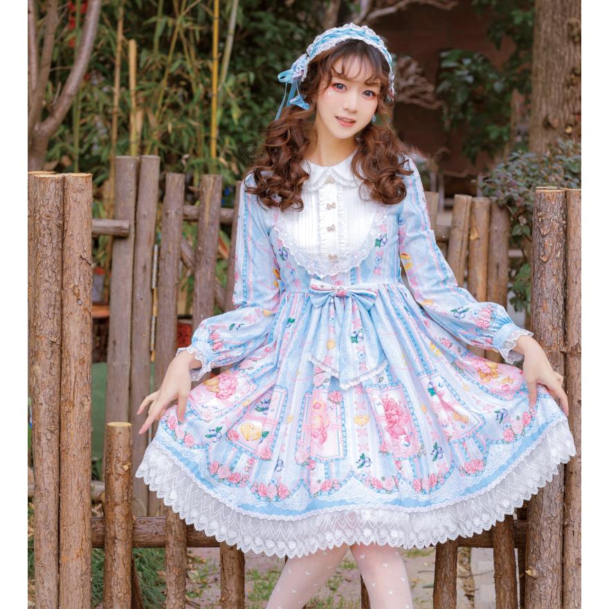 ワンピース 秋 冬 ロリータ ドレス 長袖 ブルーベリー ゆめかわいい レディース A0401 Alice Doll 通販 Yahoo ショッピング