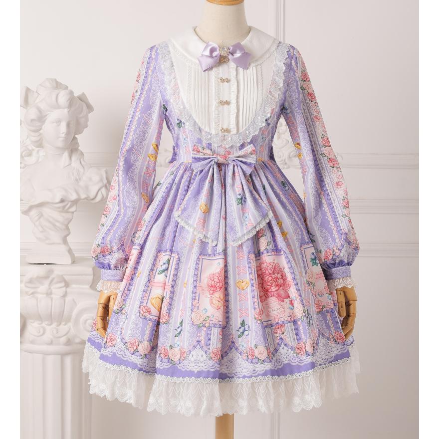 ワンピース 秋 冬 ロリータ ドレス 長袖 ブルーベリー ゆめかわいい レディース A0401 Alice Doll 通販 Yahoo ショッピング