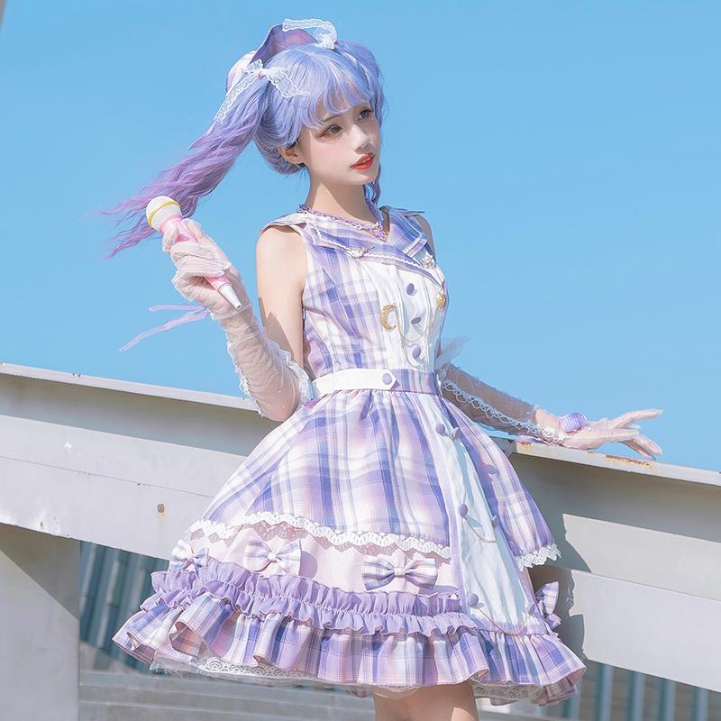 大感謝セール アイドル衣装 コスプレ ワンピース ロリータ パープル ゆめかわいい コスプレ Alrc Asia