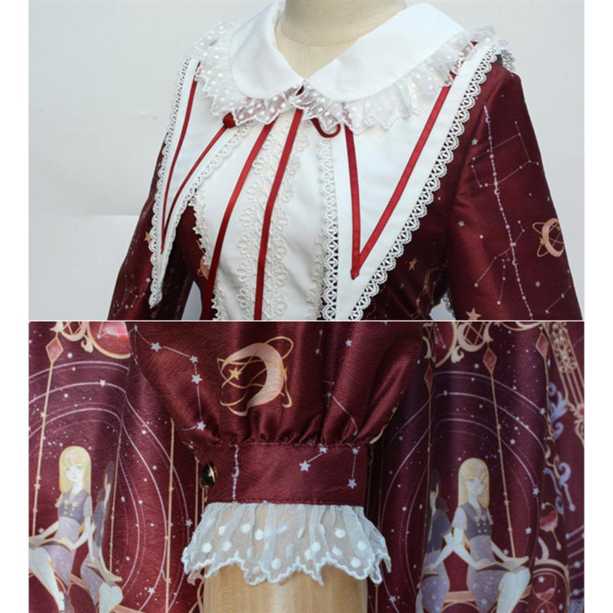 秋冬 新作 ワンピース ロリータ 長袖 占星術 神秘的 星座 コスプレ 日常 セーラーカラー レディース ゆめかわいい A0402 Alice Doll 通販 Yahoo ショッピング