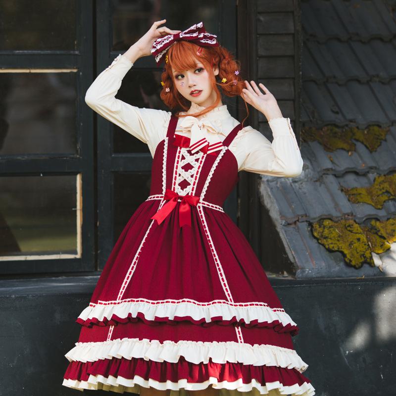 ロリータ ゴスロリ ワンピース ジャンパースカート ドレス ゴシック 宮廷風 可愛い クラシック 青 赤 A Alice Doll 通販 Yahoo ショッピング