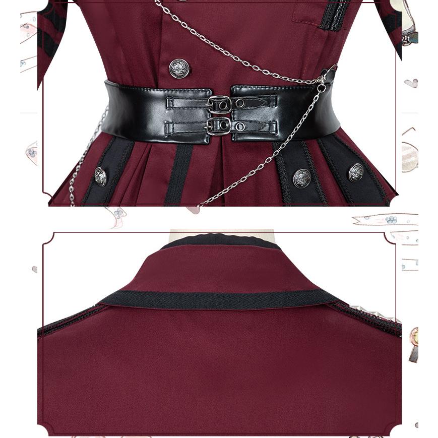 ロリータ ワンピース 軍服 セット 秋冬新作 コート クラシック ロリィタ 軍ロリ ゴスロリ 制服 コスプレ コスチューム ゴシック ロリータ服 サイズ L