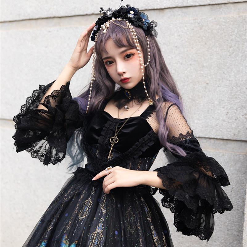 ロリータ ゴシック系 ワンピース コスチューム 黒ロリ ハロウィン 華やか 蝶 十字架 Lolita 豪華4点セット A Alice Doll 通販 Yahoo ショッピング