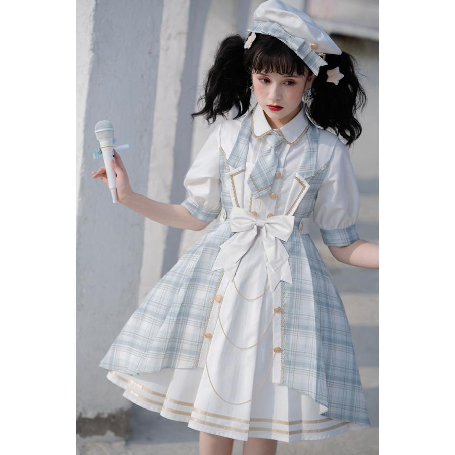 ロリータ ワンピース アイドル 衣装 豪華4点セット シャツ チェック ネクタイ 帽子 ステージ ゆめかわいい A Alice Doll 通販 Yahoo ショッピング