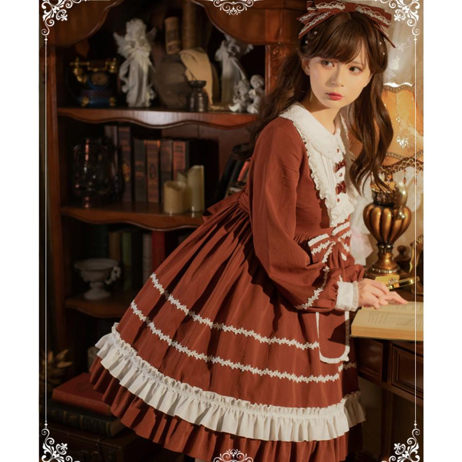 ロリータ ワンピース ゴスロリ クラロリ 長袖 ドレス クラシック ヴィンテージ 日常 可愛い リボン エレガント 華やか A Alice Doll 通販 Yahoo ショッピング