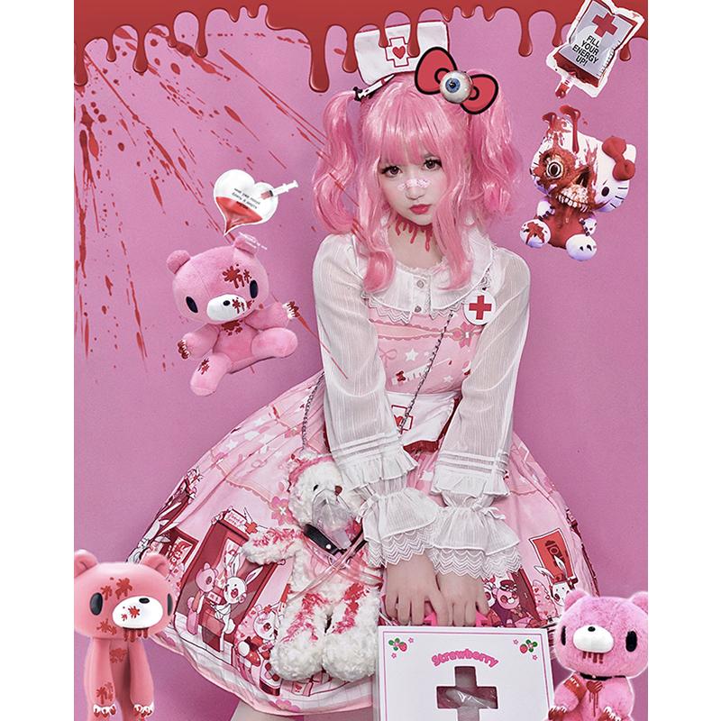ワンピース ロリータ 病みかわいい ゴスロリ 原宿系 ピンク Lolita ウサギ病院 兎 メンヘラ Jsk A Alice Doll 通販 Yahoo ショッピング