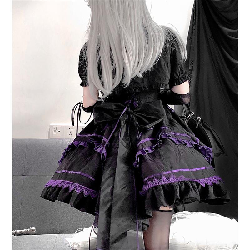 ワンピース Lolita ゴシック ロリータ 黒ロリ セクシー ミニ丈