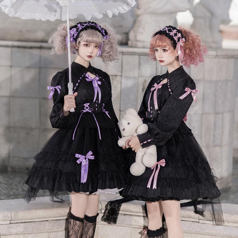 秋 新作 中華風 ゆめかわいい 中華ロリータ ロリータ メイド服 ワンピース ドレス 長袖 ゴシック ゴスロリ 甘ロリ ロリィタ 天使 小悪魔｜alicedoll｜03