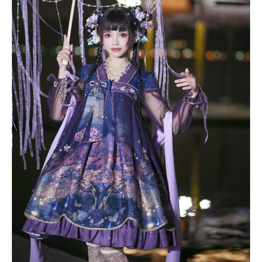 中華ロリータ 桜 幻想的 ゆめかわいい ロリィタ ワンピース コスプレ