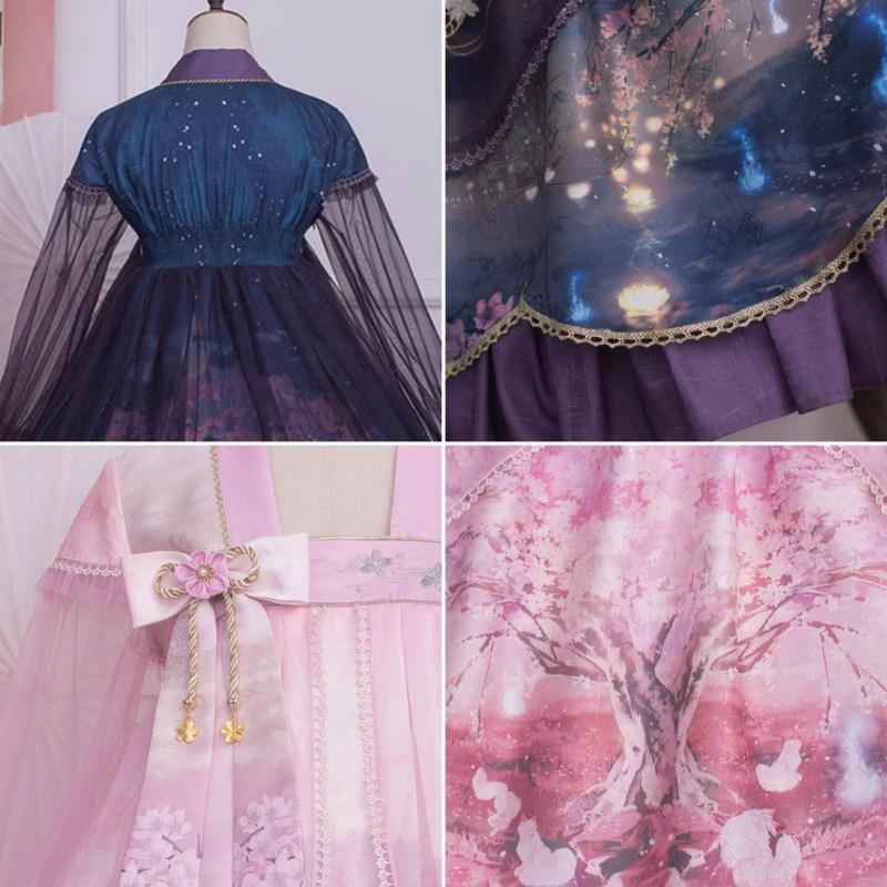 中華ロリータ チャイナ ゴスロリ コスプレ ワンピース 中華ロリータ 桜 幻想的 ゆめかわいい ロリィタ ワンピース コスプレ