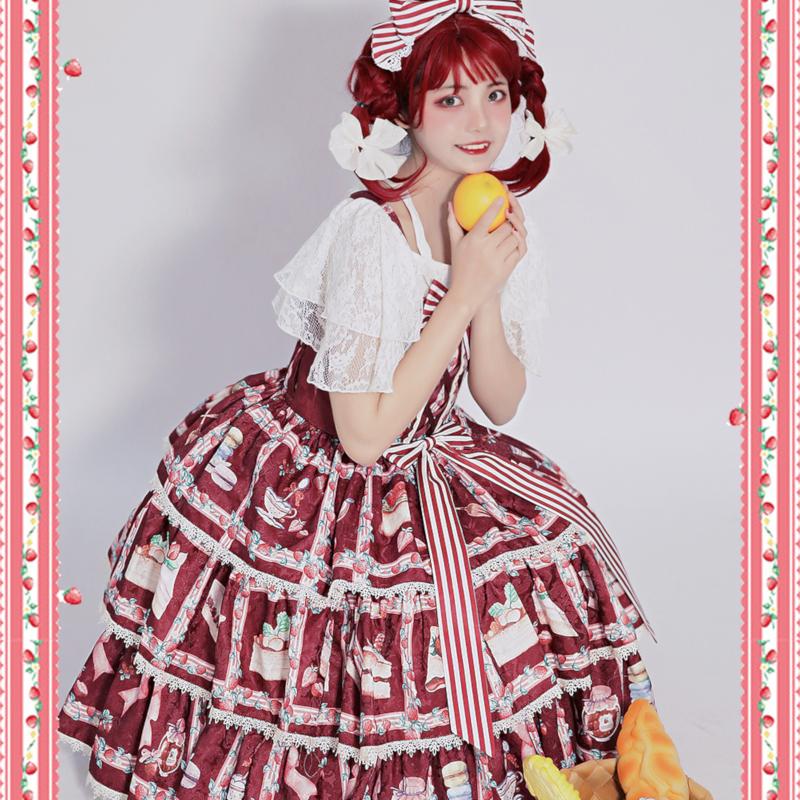 Lolita ロリータ ジャンパースカート ワンピース ドレス プリント