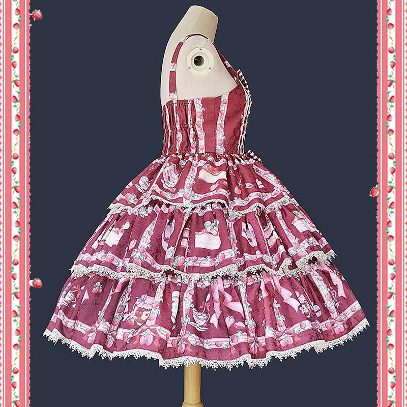 Lolita ロリータ ジャンパースカート ワンピース ドレス プリント