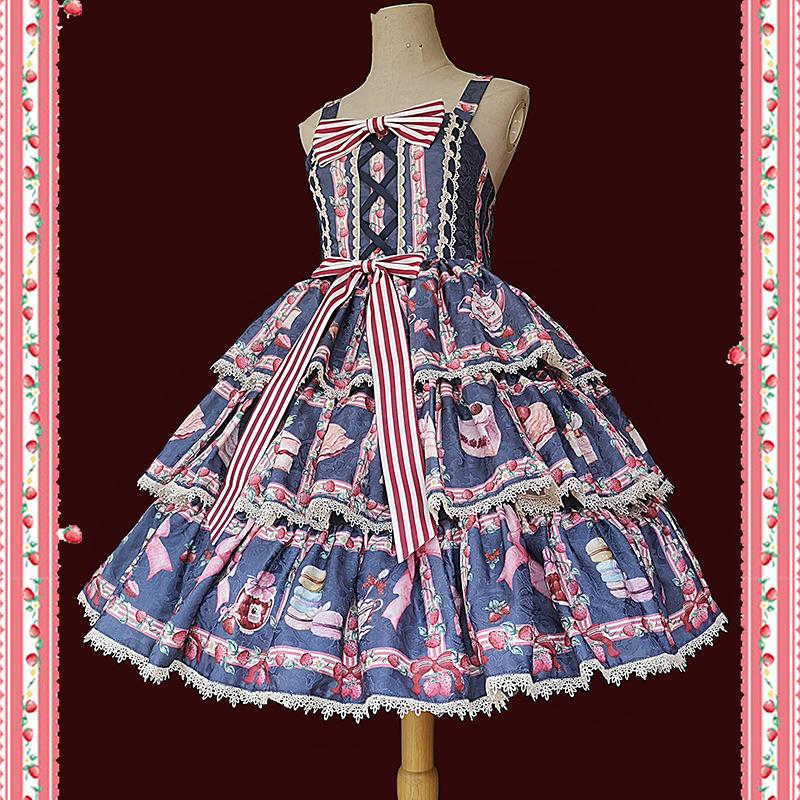 Lolita ロリータ ジャンパースカート ワンピース ドレス プリント