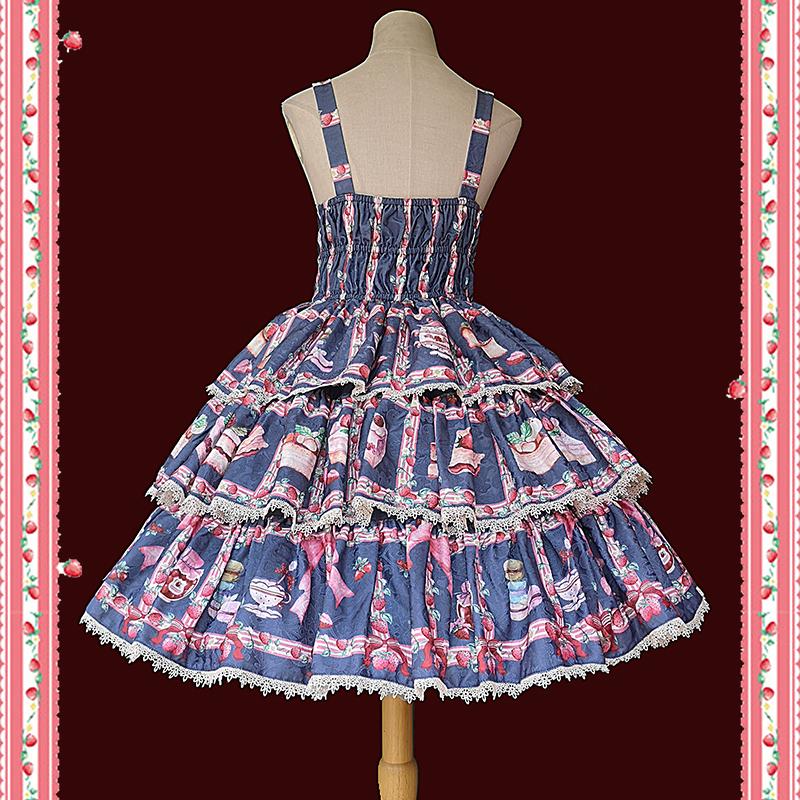 Lolita ロリータ ジャンパースカート ワンピース ドレス プリント