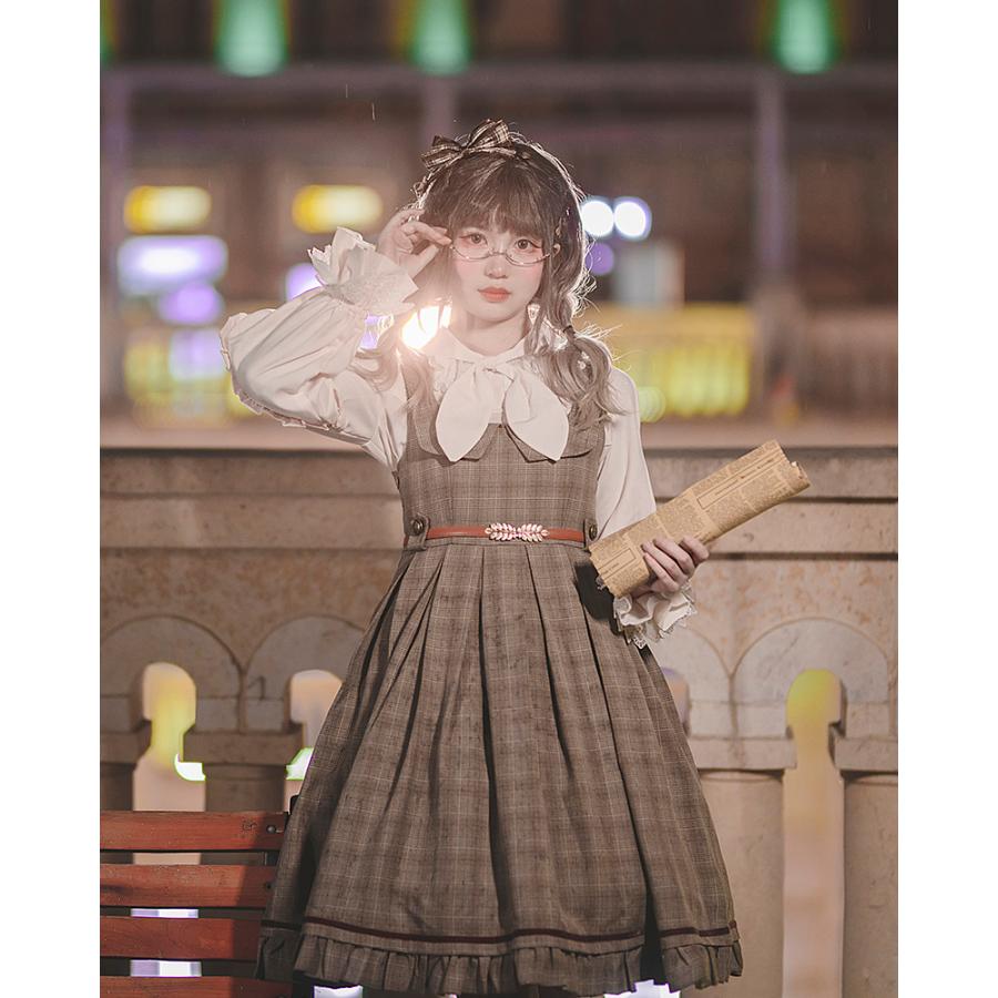 ロリィタ 秋冬 制服 学園風 チェック柄 ジャンパースカート ロリィタ 秋冬 制服 学園風 チェック柄 ジャンパースカート