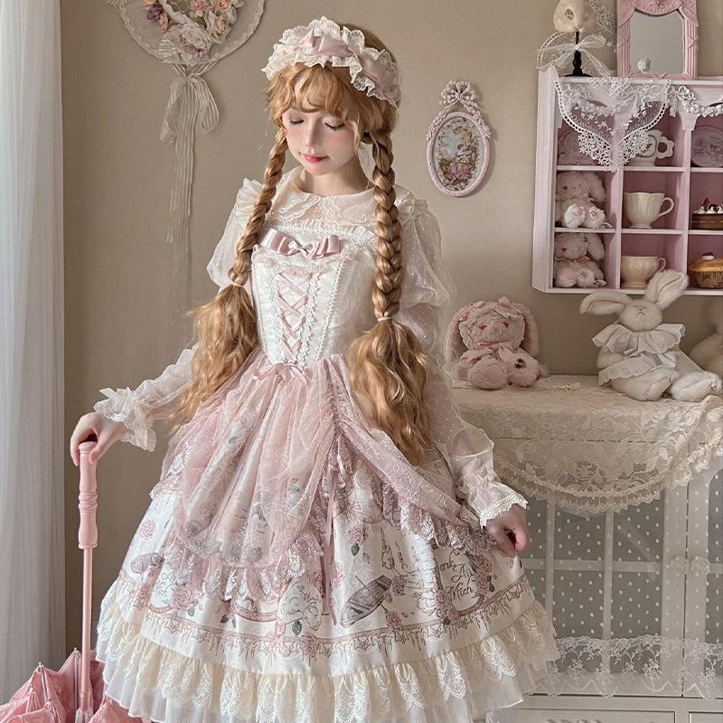 Lolita ロリータ クラロリ 甘ロリ 薔薇 プリント ジャンパー Lolita ロリータ クラロリ 甘ロリ 薔薇 プリント ジャンパー