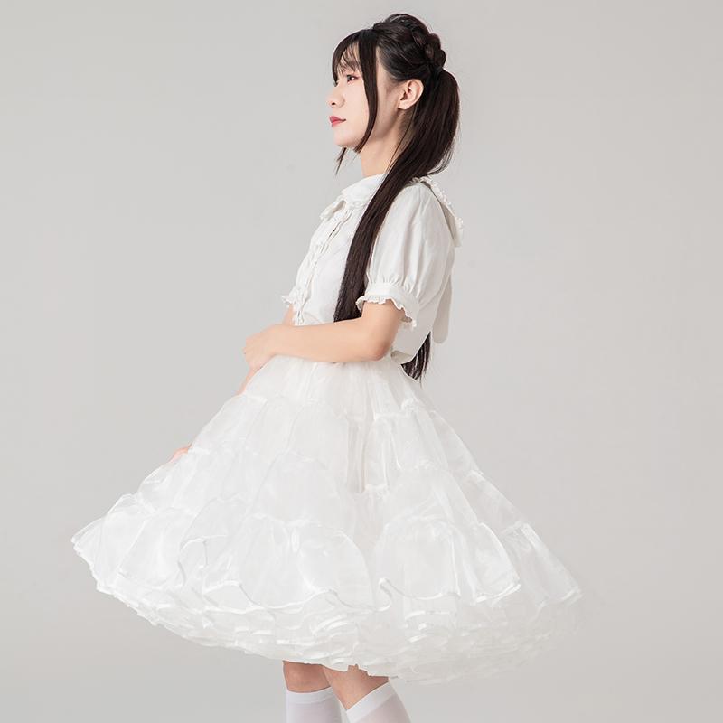 aaa様 純白フリル 楽天市場】ボリューム パニエ ロリータ 大人用 45cm丈 ホワイト