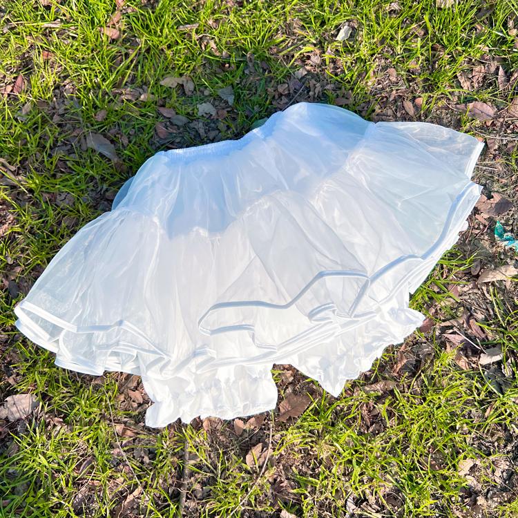 ミニ丈 30cm丈 パニエ ボリューム 2層オーガンジー かぼちゃパンツ付き