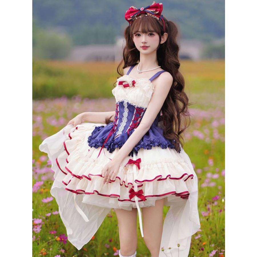 新作 ゆめかわいい ロリータ ドレス ミニ丈 ジャンパースカート