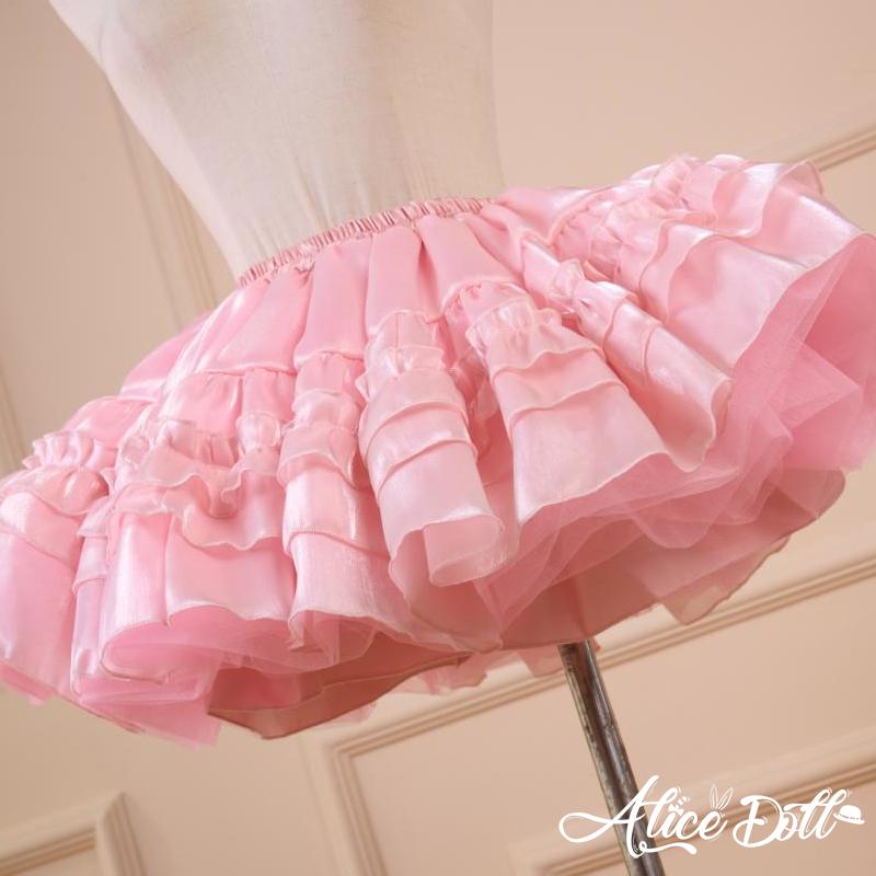 パニエ インナースカート ボリューム フリル ロリィタ 光沢感