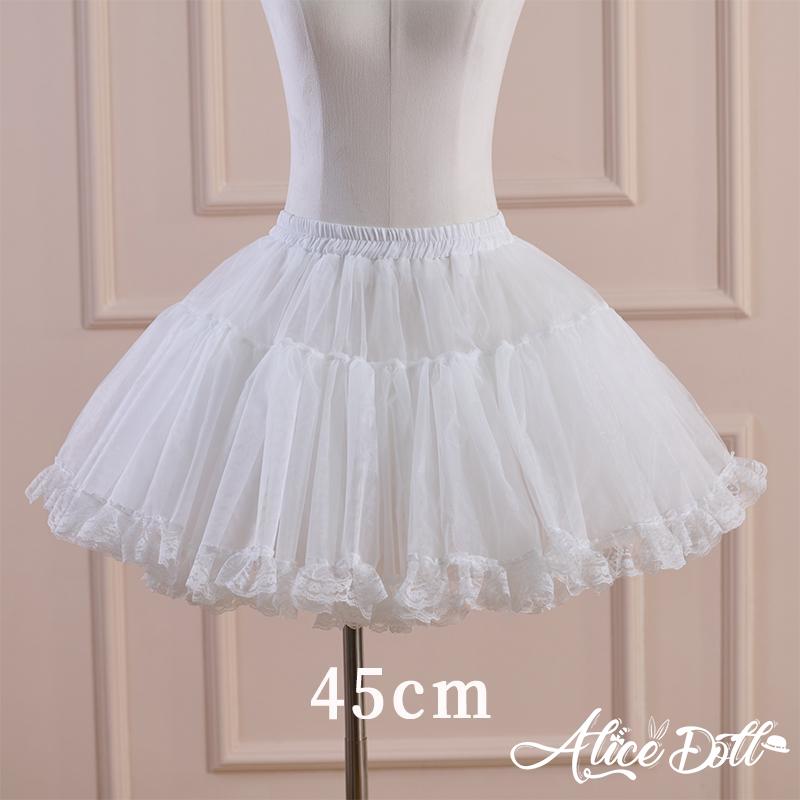 MORPHOSE　レース付きパニエ パニエ レース付き 白 黒 インナースカート スカート ロリータ