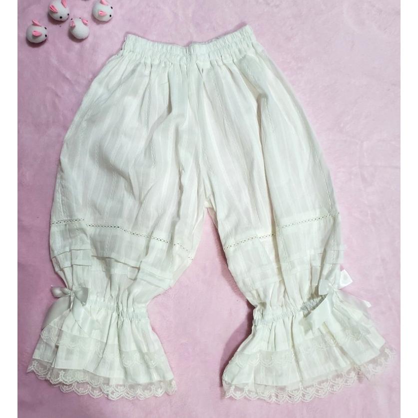 ロリータ かぼちゃパンツ ドロワーズ 薄手 春夏秋 コットン ジャガード