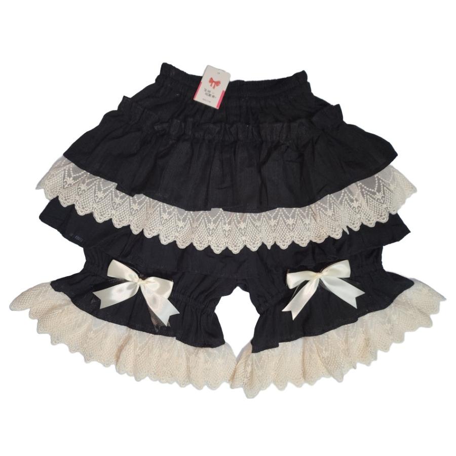 即納 ドロワーズ ペチコート ロリータ かぼちゃパンツ 45cm丈 ショート
