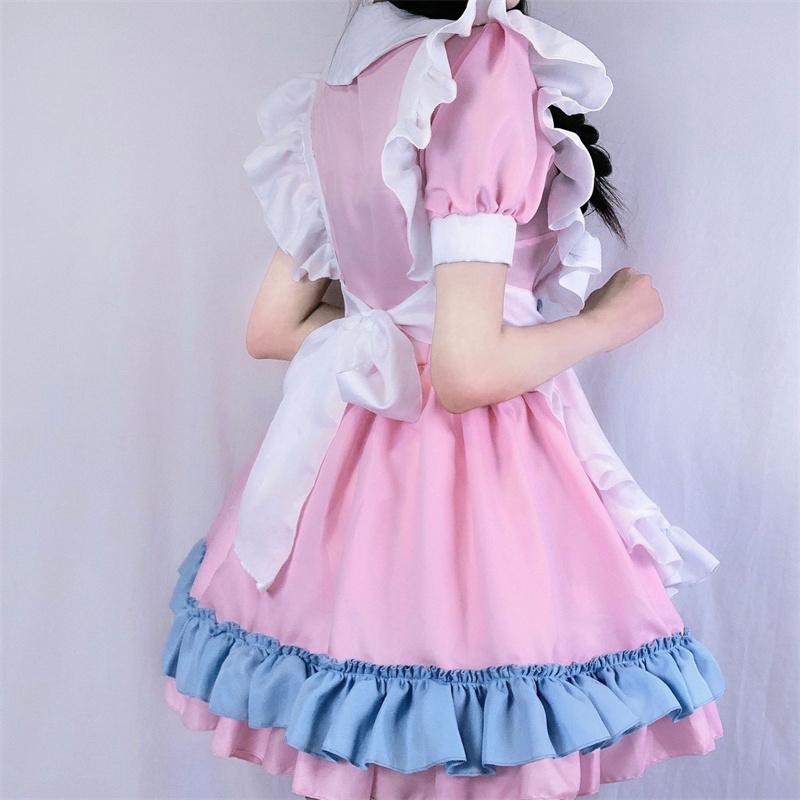 非売品 22新品アリス風メイド服甘ロリ可愛い柄カフェワンピース コスプレ 変装 仮装 Www Mundojs Com Br
