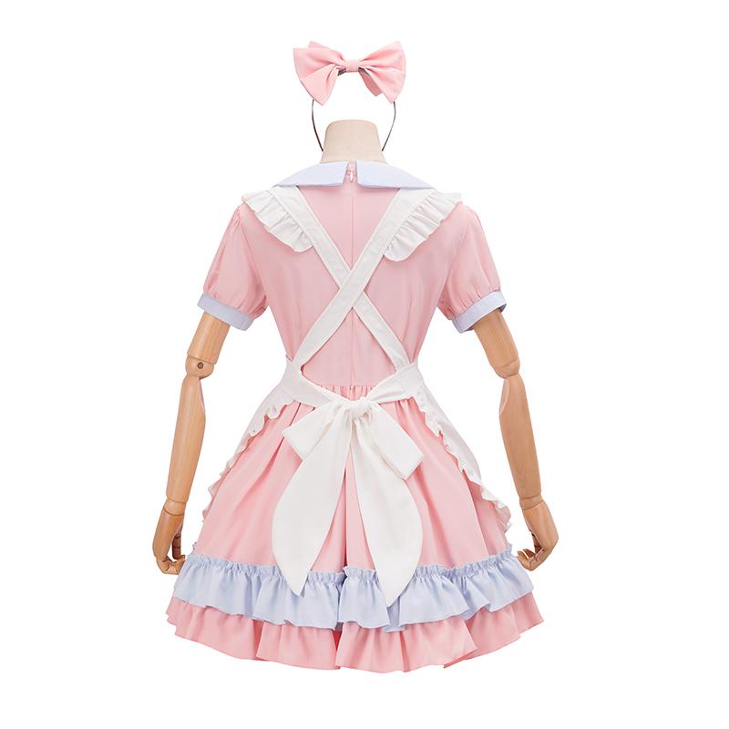 メイド服 ロリータ コスプレ エプロン 髪飾り セット ワンピース メイド アリス風 フリル 長袖 半袖 メイド服 ロリータ コスプレ エプロン 髪飾り セット ワンピース メイド アリス風 フリル 長袖 半袖