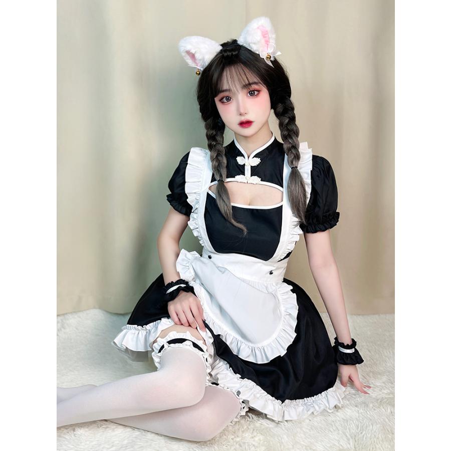 チャイナ風 メイド服 チャイナドレス 露出 ワンピース コスプレ セット セクシー レディース 衣装 ロリータ ゴスロリ : a070088 :  Alice Doll - 通販 - Yahoo!ショッピング
