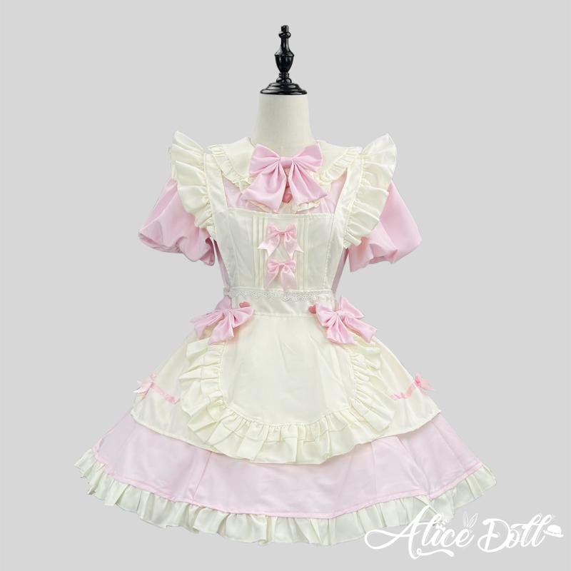 クラシカル ロリータ メイド服 ワンピース エプロン