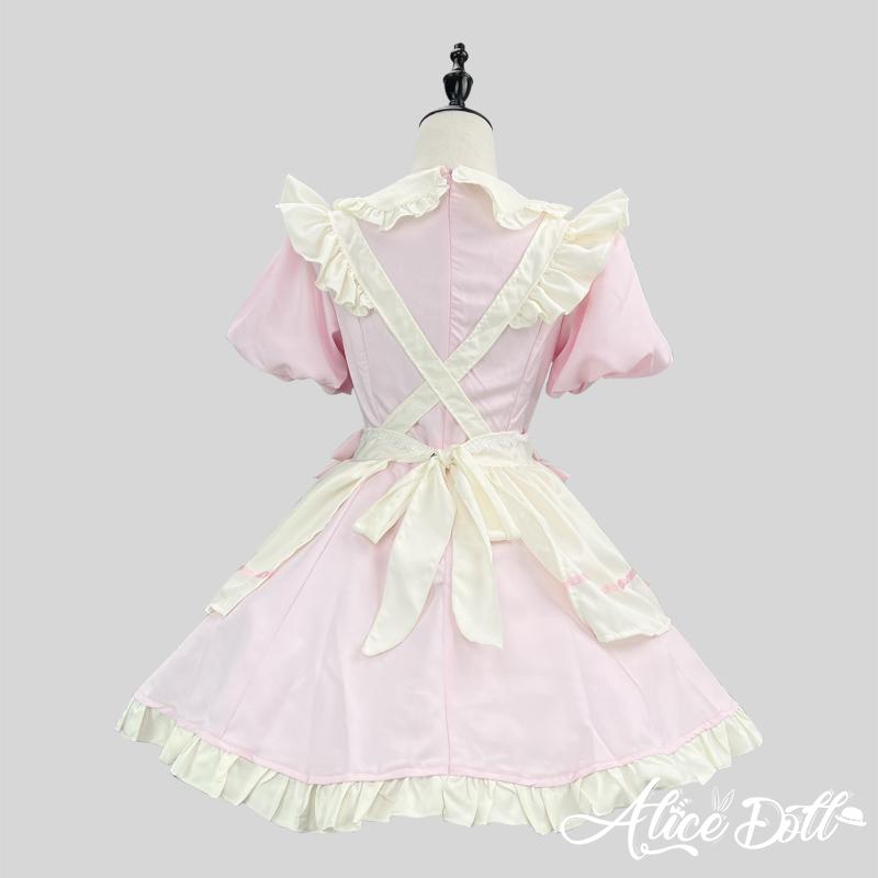 クラシカル ロリータ メイド服 ワンピース エプロン カチューシャ 付け