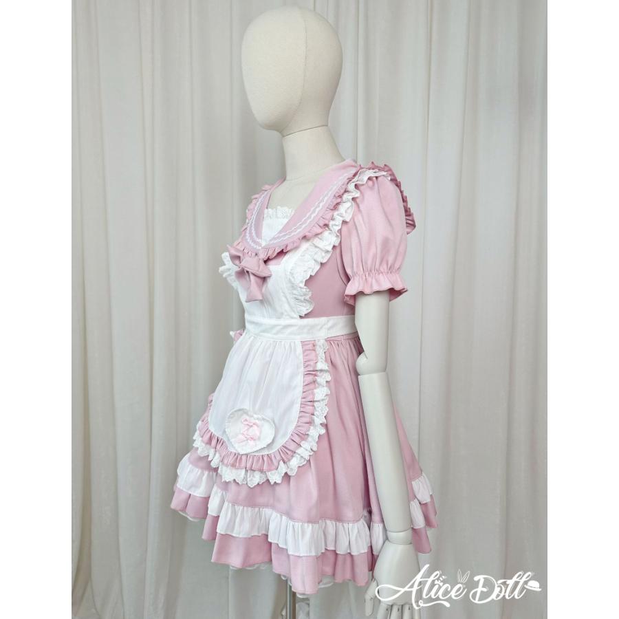 クラシカルロリィタエプロン ワンピース メイド風 エプロン ロリータ