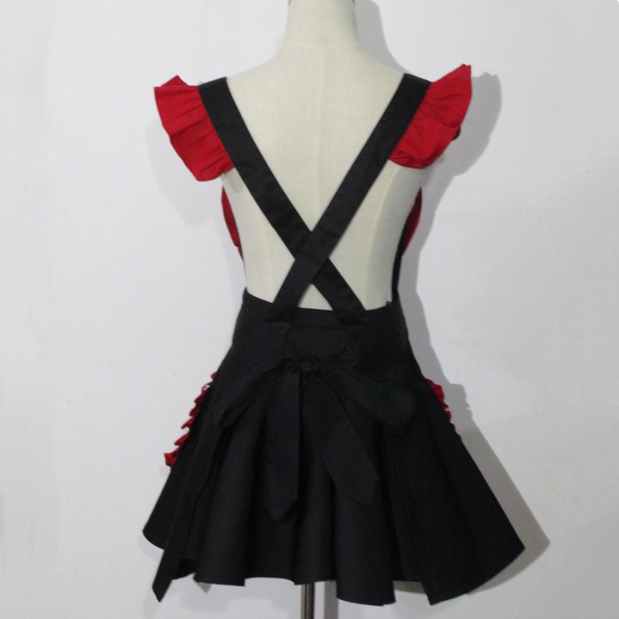 エプロン メイド ロリータ ポケット付き ハート リボン フリル 可愛い