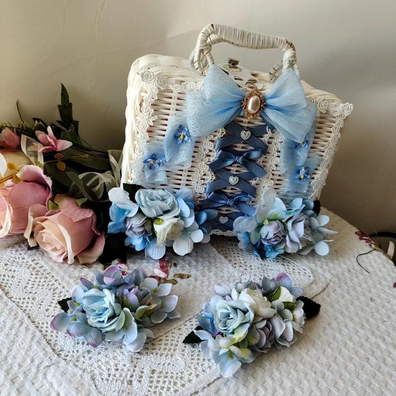 メタモルフォーゼ購入 花かごバスケット 籐かご レース ロリータ 姫系
