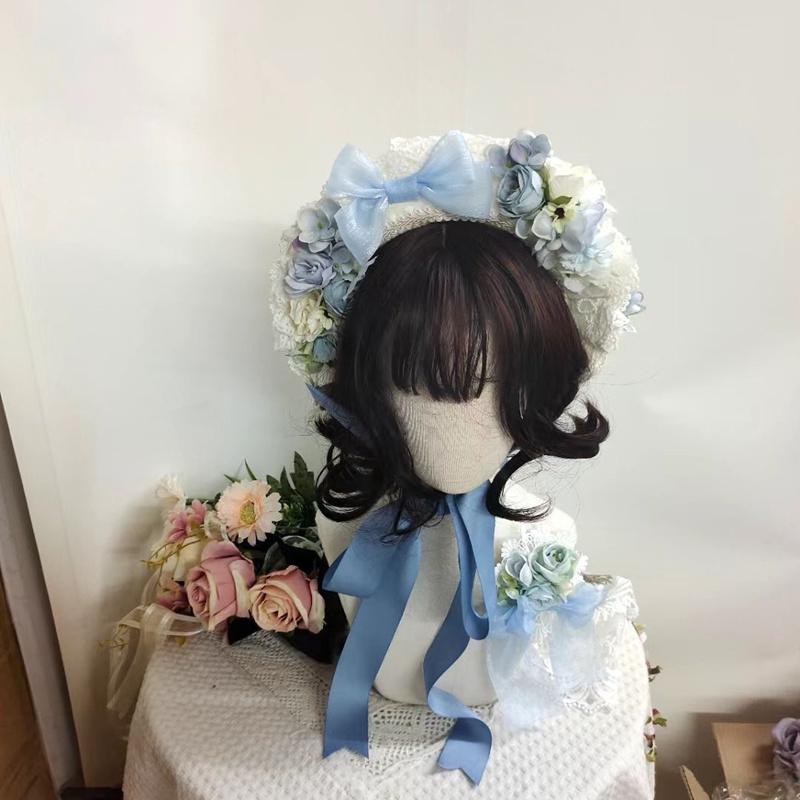 ロリータ 麦わら 帽子 ゴスロリ ゴシック ロリィタ ハンドメイド