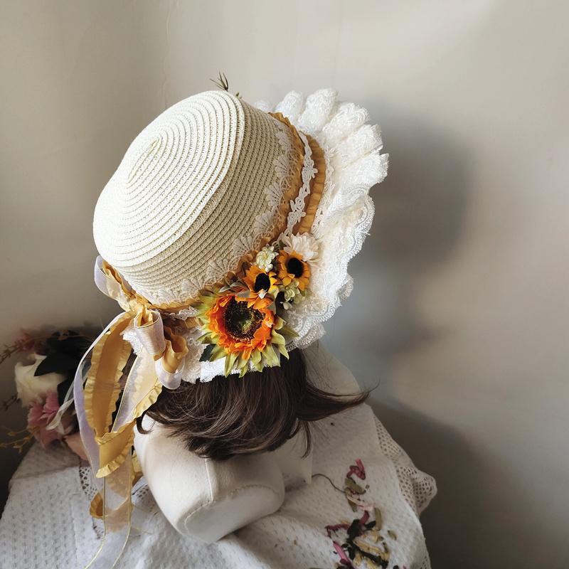 麦わら 帽子 ロリータ ゴシック ロリィタ フェミニン 華ロリ