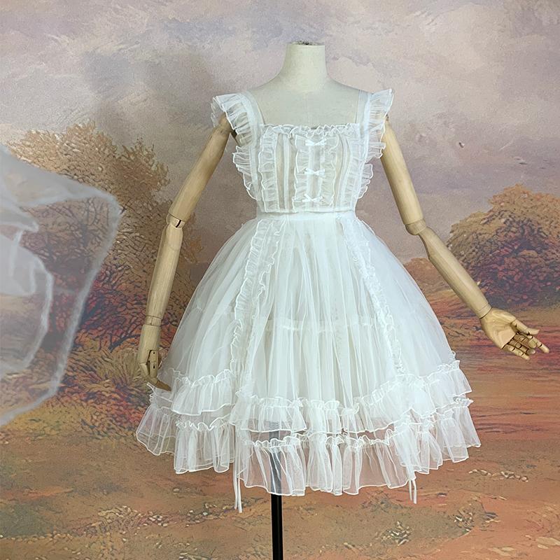 ロリータ オーバースカート エプロン スカート チュールスカート 2Way