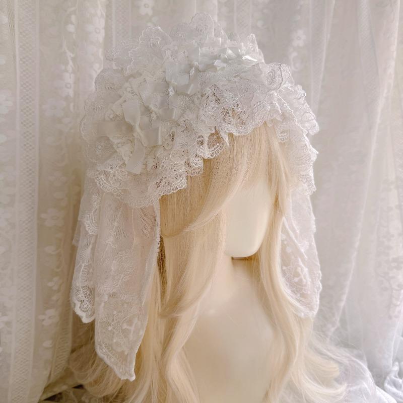 即納 ロリータ Lolita ヴェール付き ヘアバンド ヘッドドレス