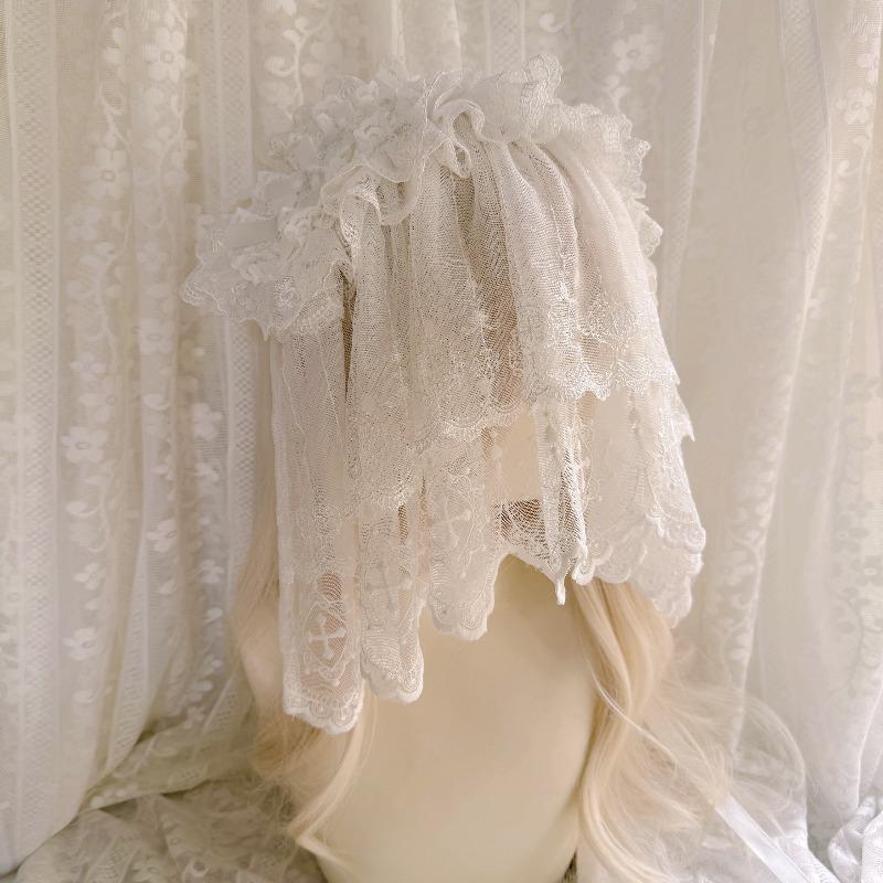即納 ロリータ Lolita ヴェール付き ヘアバンド ヘッドドレス