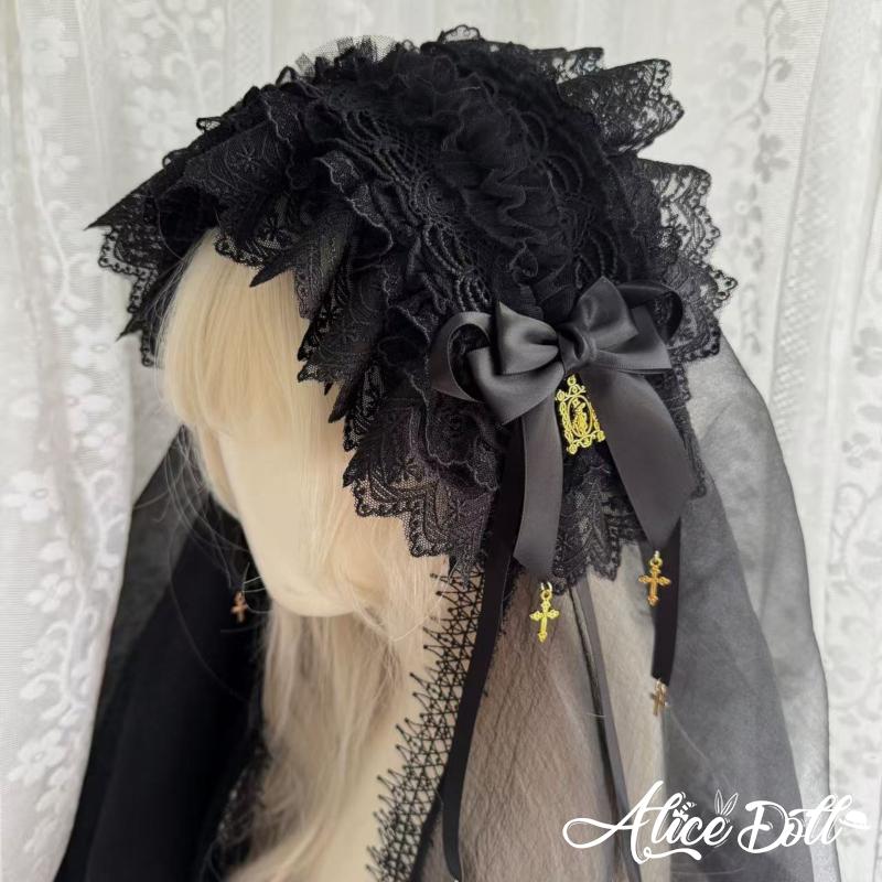 ロリータ Lolita ヘッドドレス ヴェール付き ベール ロングベール ヘア
