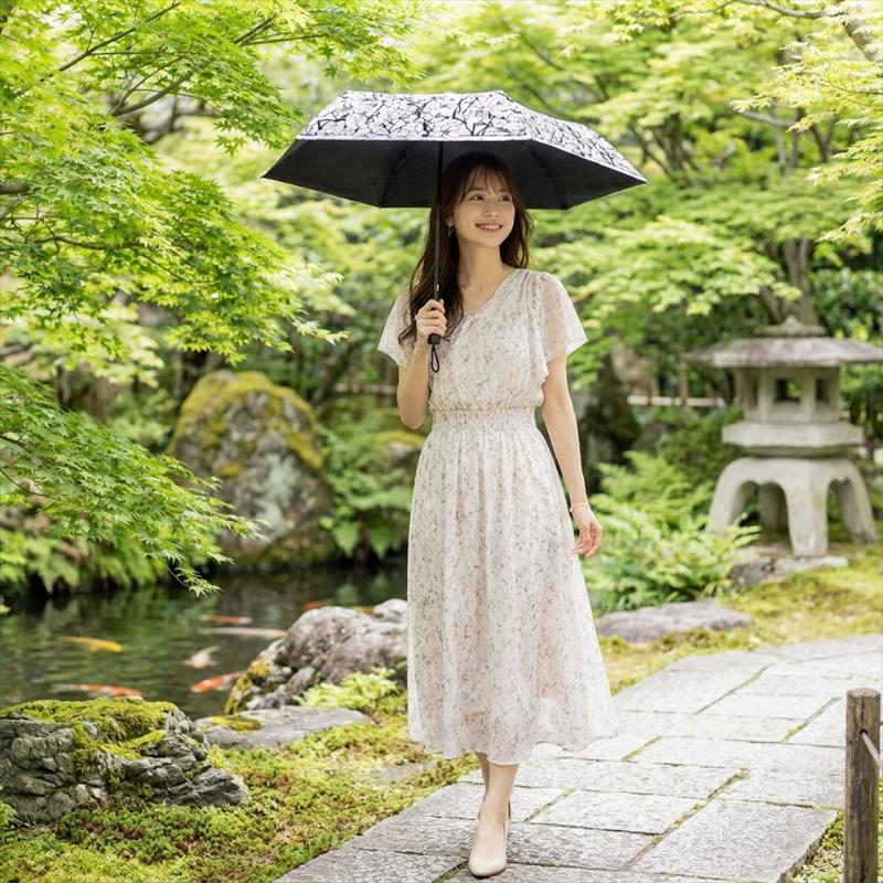 ティファニースタジオコレクション SATTO コラボ 折りたたみ傘 日傘
