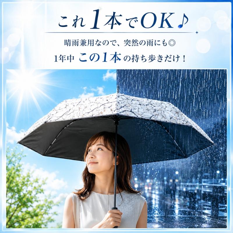 ティファニースタジオコレクション SATTO コラボ 折りたたみ傘 日傘