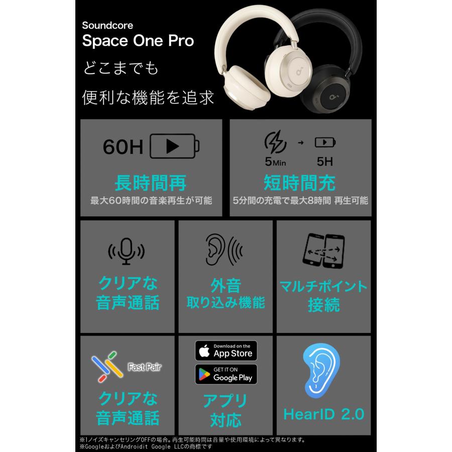 Soundcore Space 18ヶ月保証 Anker One Pro ヘッドホン ミッドナイト