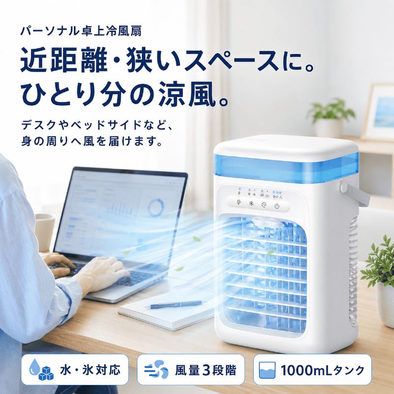 卓上冷風機 USB給電式 ミスト ミニクーラー 空調 クーラー ポータブル