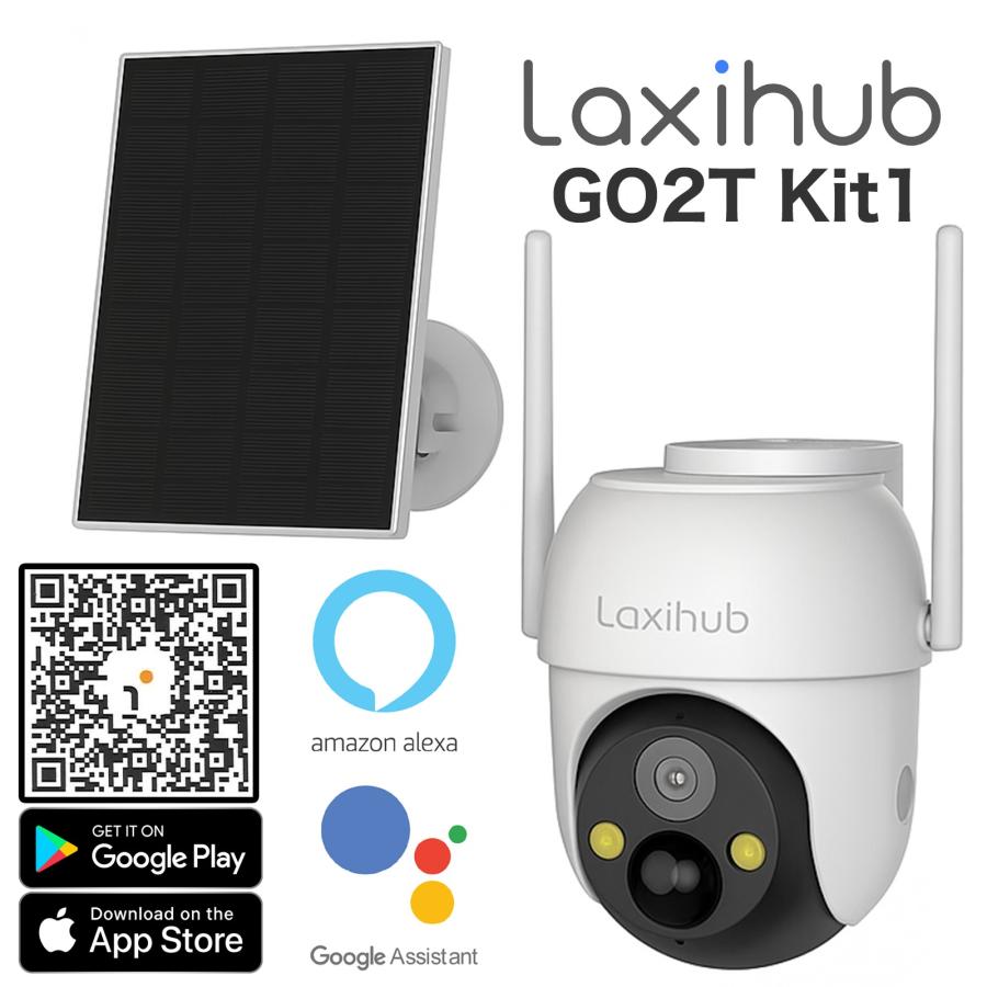 一年保証 即納在庫】 Laxihub ソーラーパネル充電式 wifi 屋外カメラ